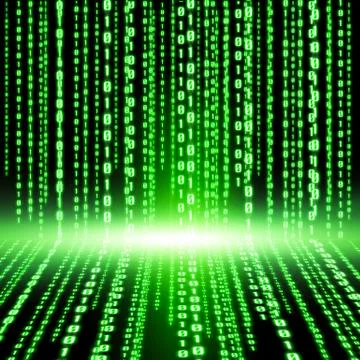 Green binary code Illustrazione stock