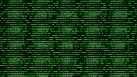 Green binary code matrix on black background Stock Footage 143837248