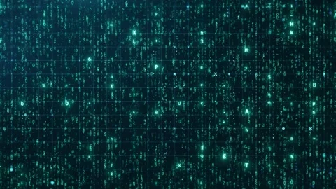 Green Binary Code Matrix Futuristic Data Rain Animated Background Stock Footage 299994541