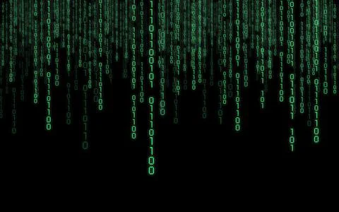 Green binary code - matrix style background Stockillustratie