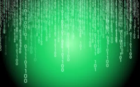 Green binary code - matrix style background Stockillustratie