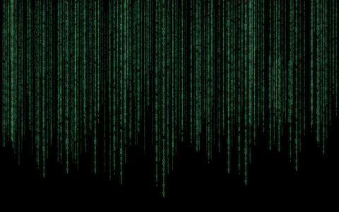 Green binary code - matrix style background Stock Illustration