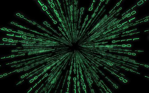 Green binary code - matrix style background Stockillustratie