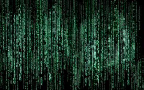Green binary code - matrix style background Stock Illustration