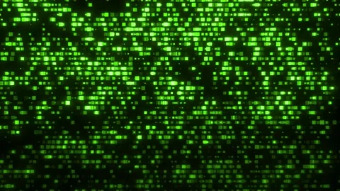 Green Binary Code with Moving Data Blocks for Cyber Tech, AI, and Big Data Stock Footage 306491236
