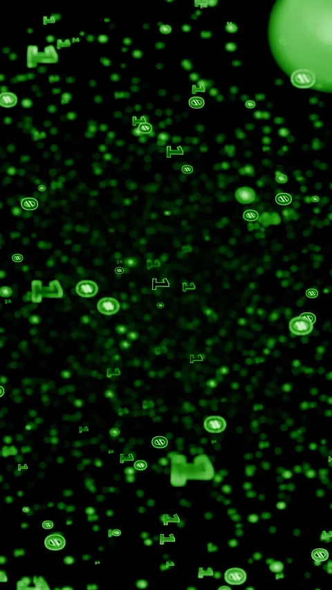 Green binary code numbers floating in cyberspace Video stock 319409269