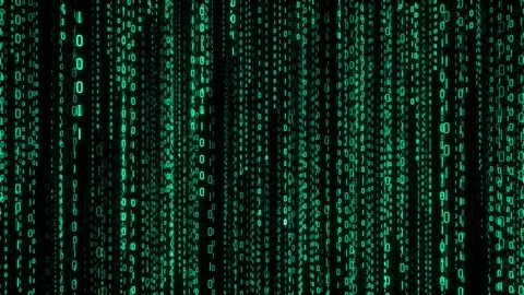 Green Binary Code Rain Matrix Digital Data Stream Loop Background Stock Footage 346144646