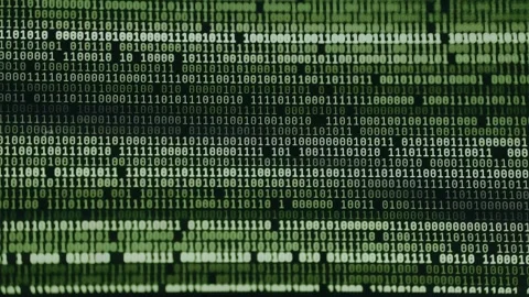 Green binary code, representing data using 0 and 1 digits Vidéo 334411898