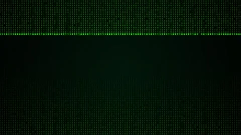 Green binary code screen background falling zero one symbols, dark center space, Stock Footage 333973419