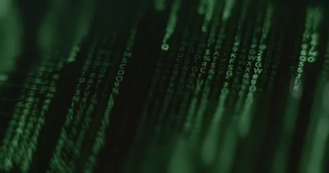 Green binary code on screen Video stock 313353798