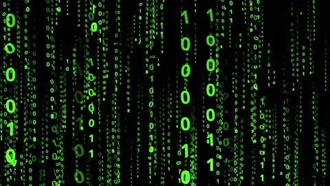 Green binary code streaming down, rotate. Row digital number matrix background Stock Footage 139743115
