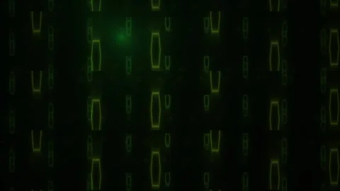 Green Binary Code Streaming Down Black Background. Stock Footage 335960987