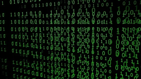Green Binary Codes, moving in a loop (3d rendering) Stock Footage 84643118