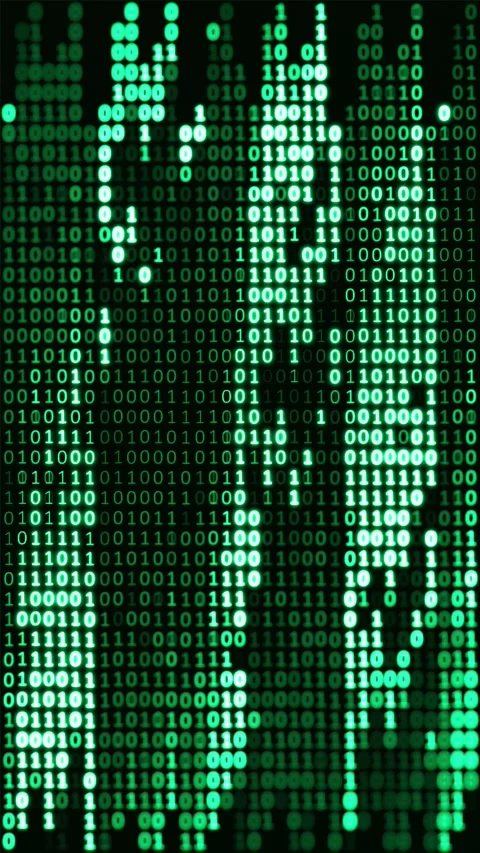 Green Binary Data Background Animation. Digital Code Flow Technology Loop. Stock Footage 340522986