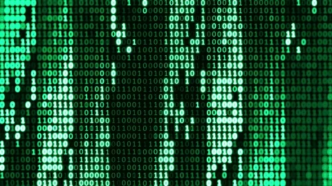 Green Binary Data Background Animation. Digital Code Flow Technology Loop Stock Footage 340522989