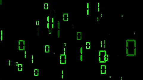 Green binary digits motion graphics with plain black background Stock Footage 331113417