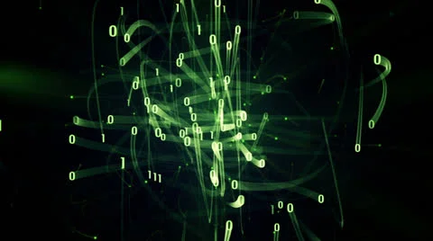 Green binary digits rush loop Stock Footage 26402734
