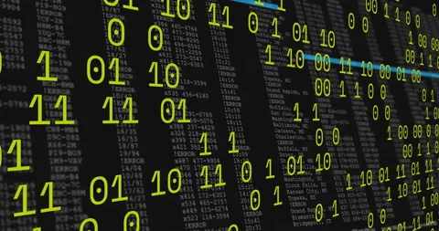 Green binary digits starting log lines fading upward while blue bar scanning Stock Footage 310643846