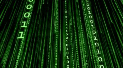 Green Binary Matrix Background 스톡 일러스트