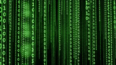 Green Binary Matrix Background Illustrazione stock