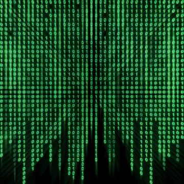 Green binary stream on the screen Stockillustratie