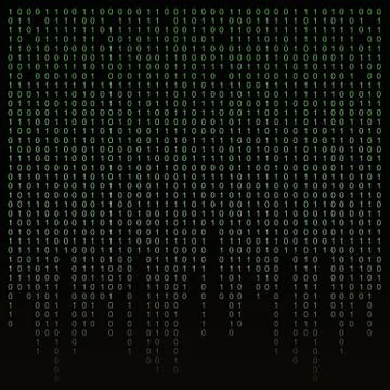 Green binary stream on the screen in the style matrix イラスト素材