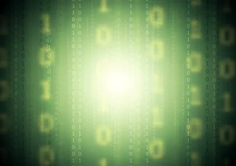 Green binary system code vector background. Gradient mesh included Stock Illustration
