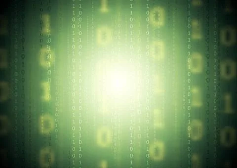 Green binary system code vector background. Gradient mesh included Green b... Stock Photos