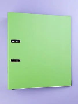 Green Binder File Folder, close up. brand identity design set mockup: folder, Stock Photos