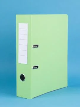 Green Binder File Folder, close up. brand identity design set mockup: folder, Stock Photos