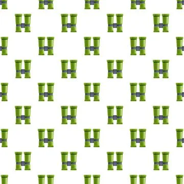 Green binoculars discovering new things seamless pattern Stock Illustration