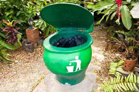 Green bins. Stock Photos