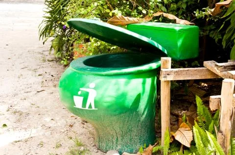Green bins. Stock Photos