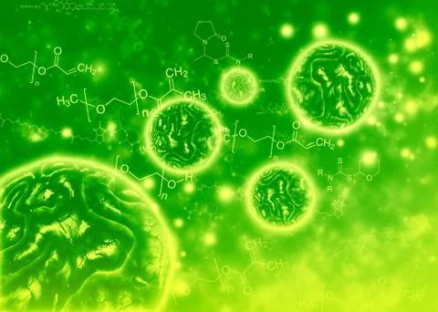 Green biochemistry background pegylation Stock Illustration