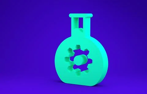 Green Bioengineering icon isolated on blue background. Element of genetics an Stock Illustration