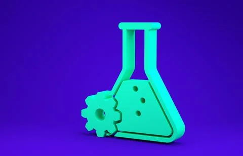 Green Bioengineering icon isolated on blue background. Element of genetics an Stock Illustration