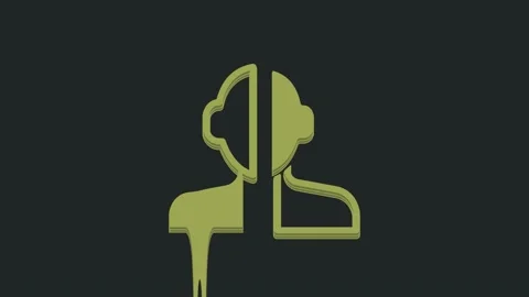 Green Bipolar disorder icon isolated on black background. 4K Video motion Stock Footage 235601657