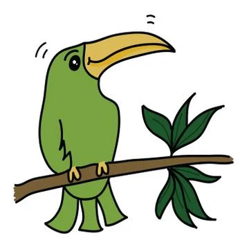 Green bird Illustrazione stock