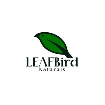 Green bird leaf logo. Abstract logo bird and leaf silhouette Stock Illustration