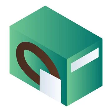 Green biscuit package icon, isometric style Stock Illustration