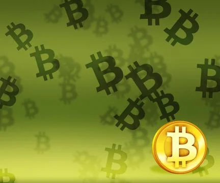 Green bitcoin image Stock Illustration