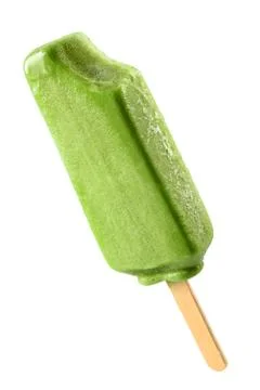 Green bited popsicle Stock Photos
