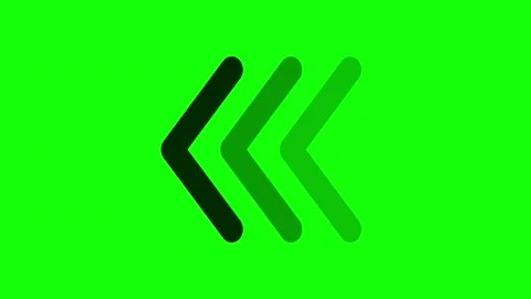 Green Black Arrow Icon Horizontal 16:9 Green Screen Stock Footage 340461885