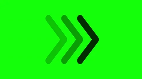 Green Black Arrow Icon Horizontal 16:9 Green Screen Stock Footage 340461910