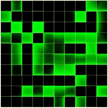 Green black basic grid cubes Stock Illustration