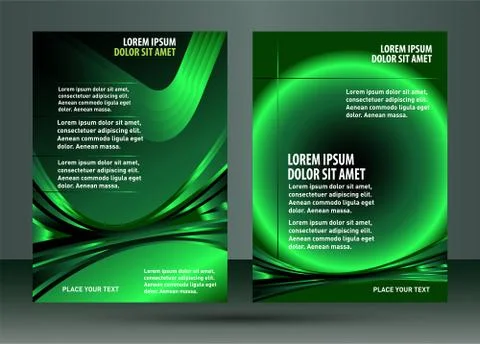 Green black brochure Stock Illustration