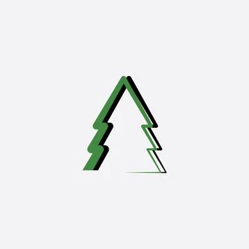 Green black christmas tree vector icon Stock-Illustration
