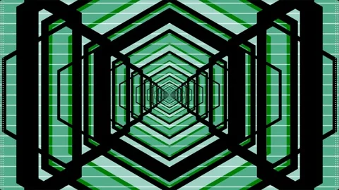 Green black geometric pattern white green, green screen animated chromakey Stock Footage 314065169