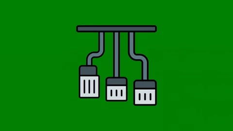 Green black image pair cables two lights connected to each other wires green Stock Footage 314068296