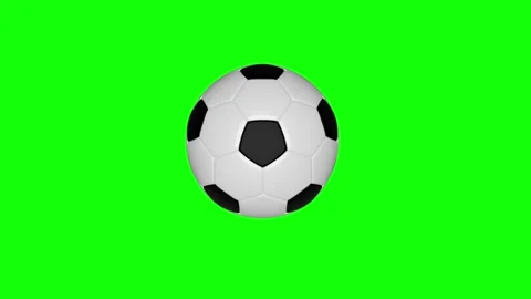 Green Black Soccer Ball Horizontal 16:9 Green Screen Video stock 340460629